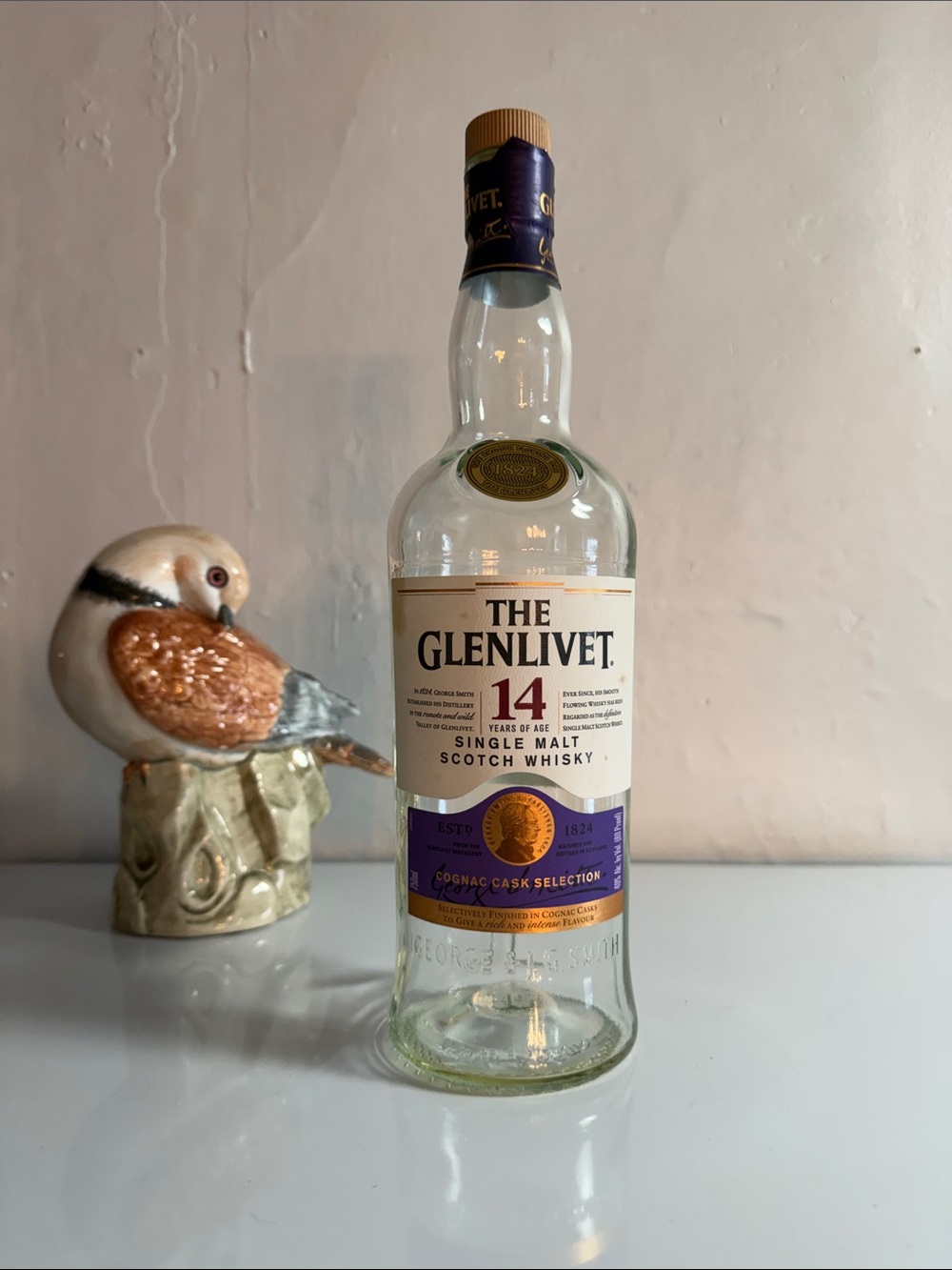 The Glenlive 14 Years Single Malt Scotch Cognac Cask Selection EMTPY BOTTLE
